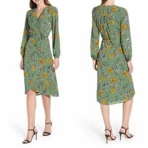 Cupcakes And Cashmere Alaura Floral Print Wrap Dress Women's Size XS